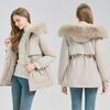 Winter New Hooded Cotton-padded Clothes Versatile Simple Removable Fur Collar Jacket