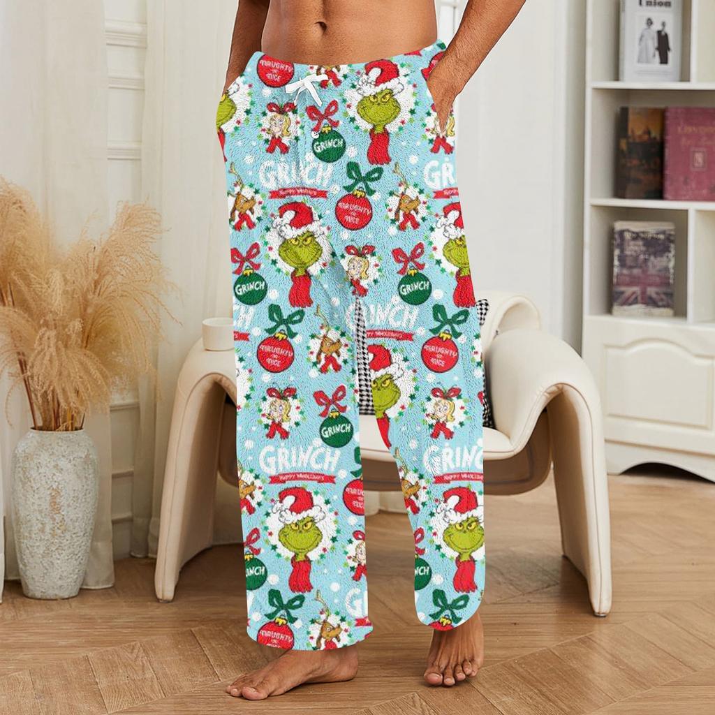 Herren Allover bedruckte Homewear-Hose Schlaf-Pyjamahose Lange Hose Pyjamahose