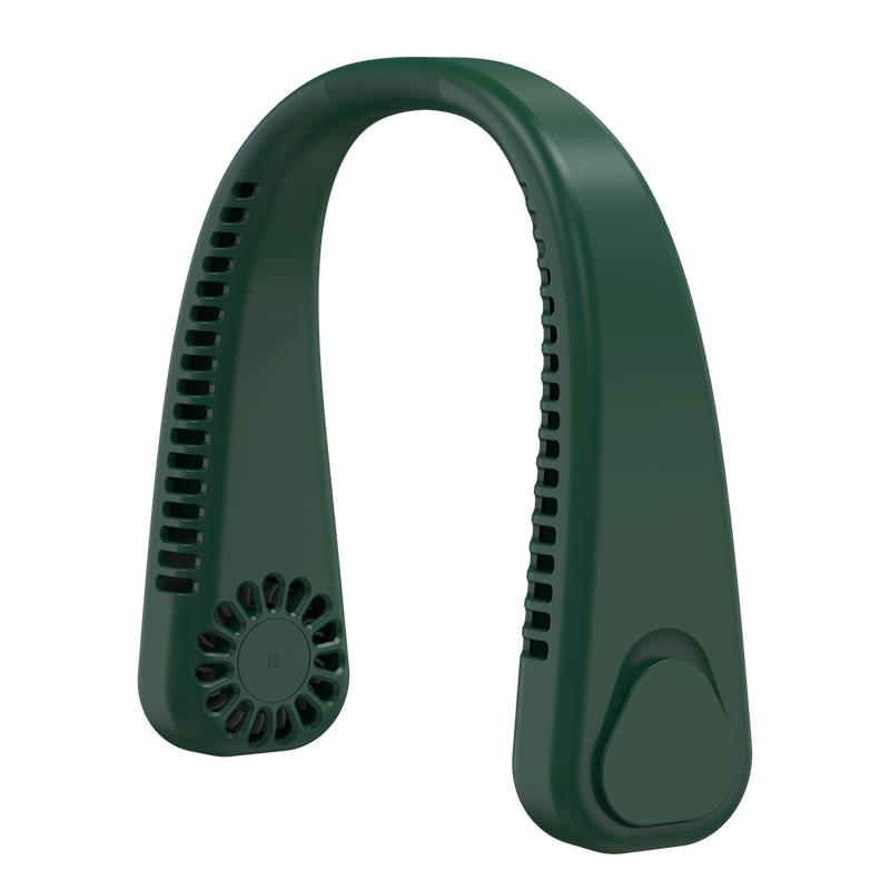 

F2 USB Summer Air Cooling Neck Fan Leafless Hanging Neck Fan Bladeless Neckband Fan Green