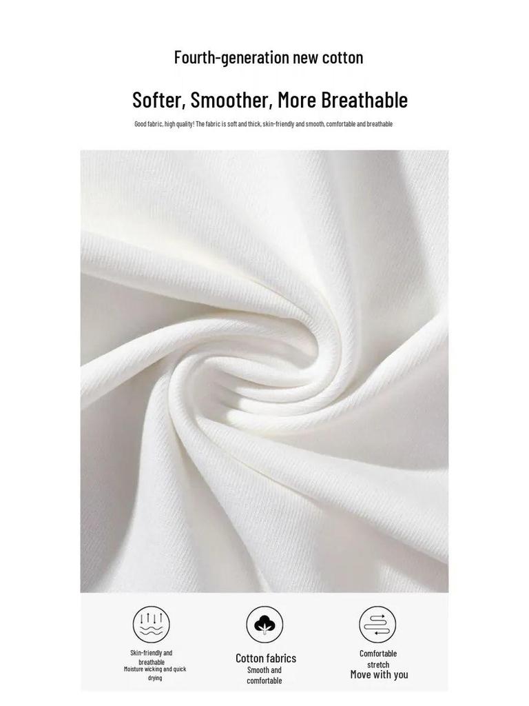 Women's Pure Cotton Slimming Kitty Print White Long-Sleeve T-Shirt with Cinch-Bottom