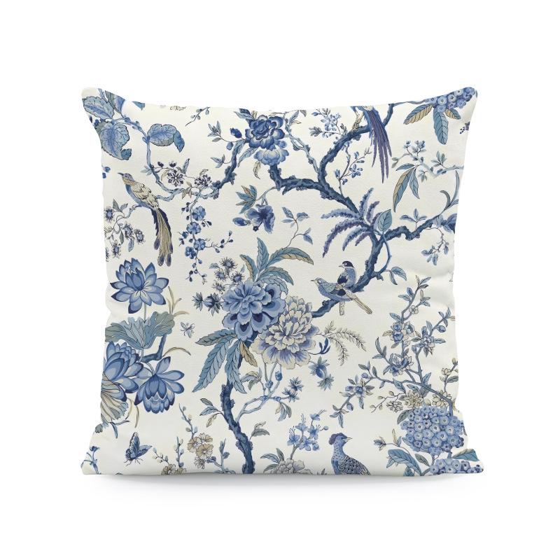 18x18 Watercolor Floral & Butterfly Pillow Cover for Spring/Summer Farmhouse Decor