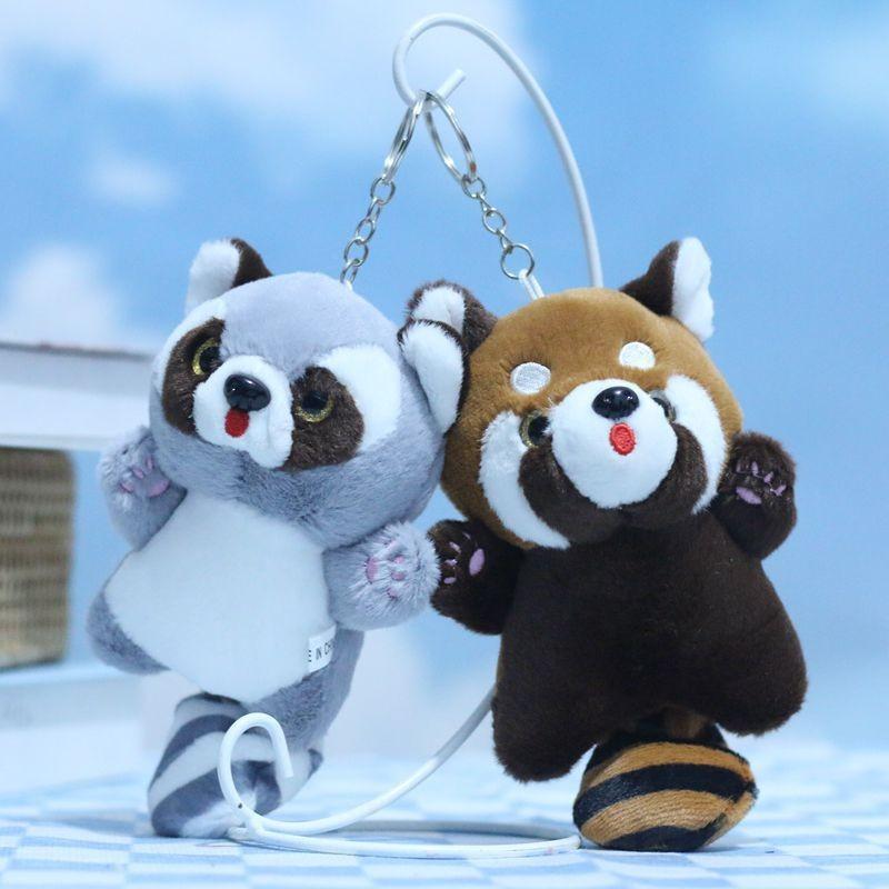 Adorable Plush Raccoon Keychain Cute Squirrel Doll Soft Toy For Bags And Accessories
