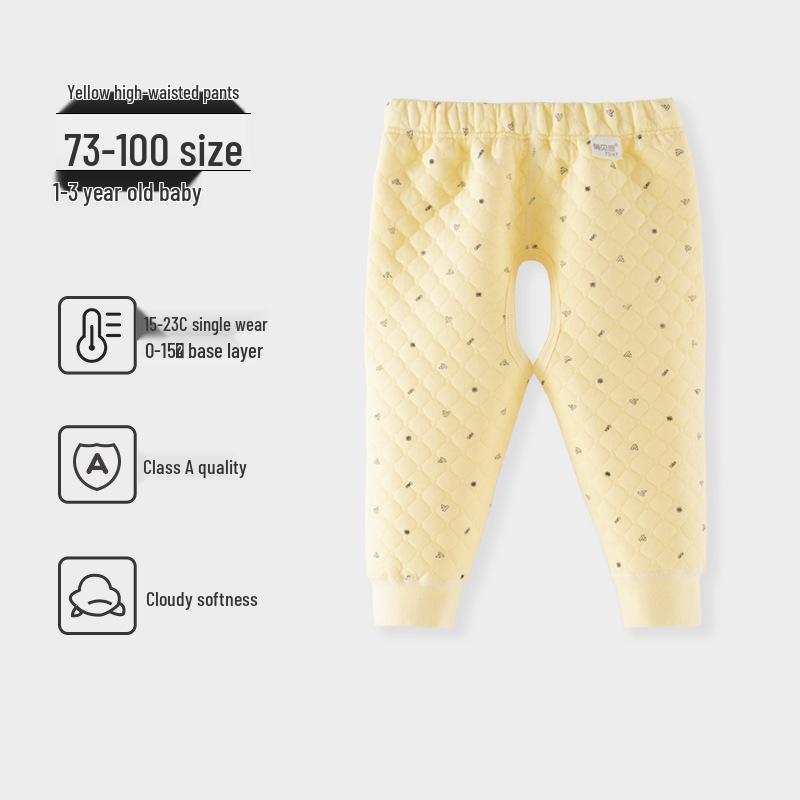 Boys' and Girls' Padded Winter Pants - Warm, High Waist, Open Crotch, Cotton for Belly Protection