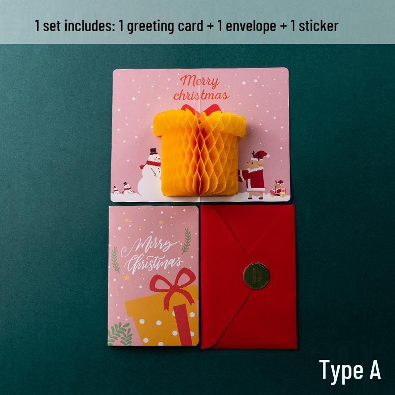 2024 Cartoon Christmas 3D Pop-up Greeting & Thank You Cards - Stylish Holiday Blessings