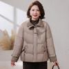 Casual Short Padded Jacket Winter Middle-aged and Old Women's Clothing Versatile Disc Buckle Velvet Padded Jacket Large Size Mother Clothing