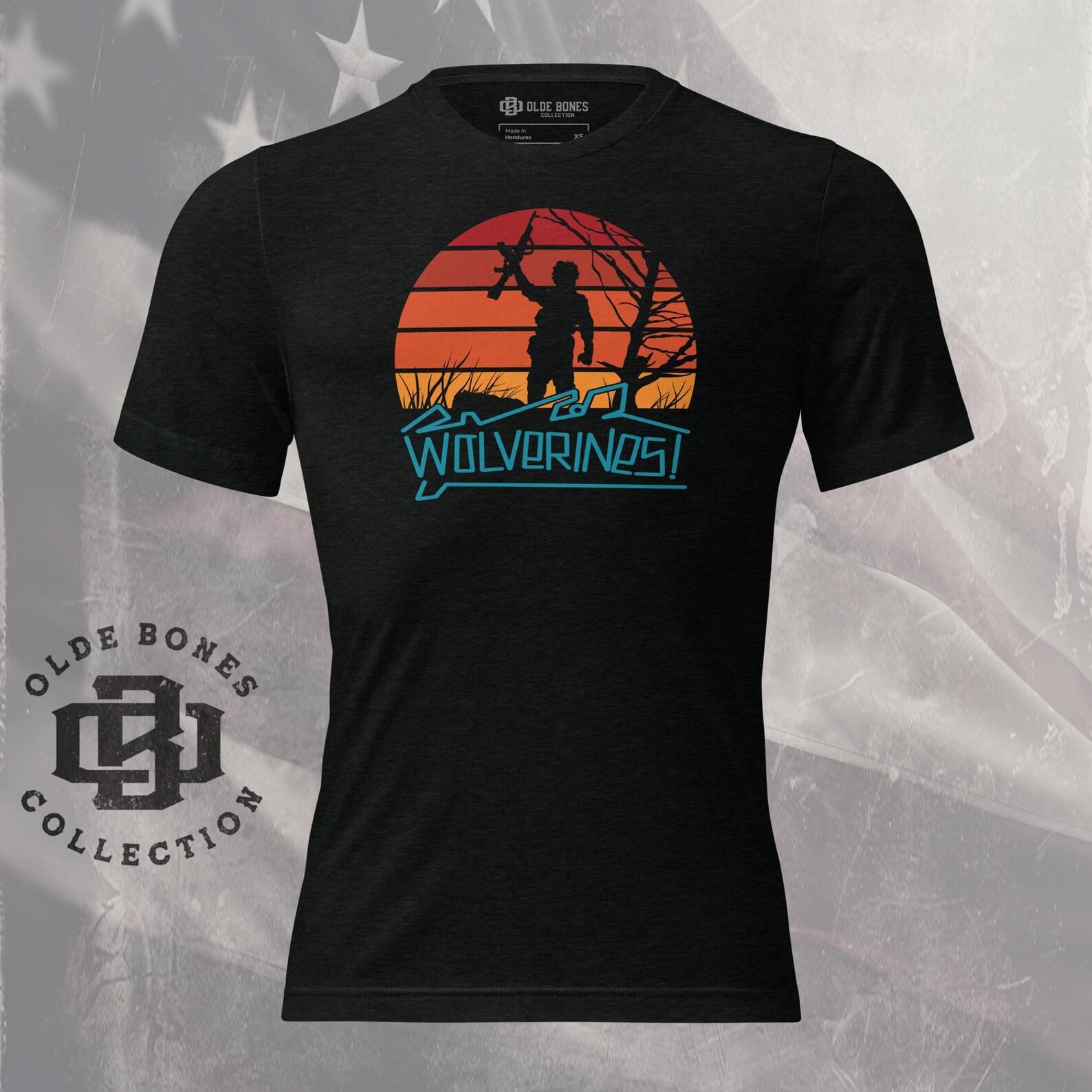 Red Dawn Wolverines T-Shirt, Military Shirt, Military Gift, American Military 2XL