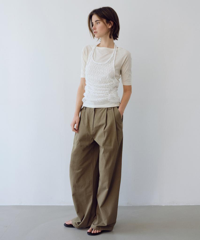 Yulago Button Two-Tuck Chino Pants