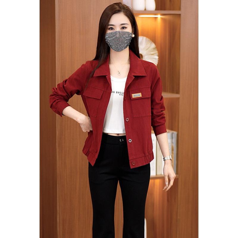 

Women s Spring Ginger Yellow Korean Workwear Jacket - Loose, Slimming Lapel Design L красный