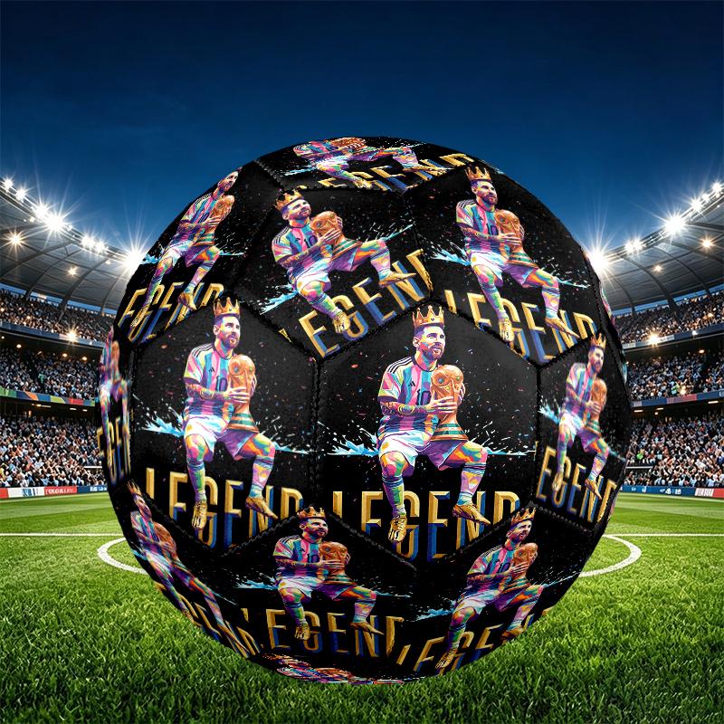 Lionel Messi Aufdruck Größe 5 Fußball, PU Abriebfester Fußball für Spieltraining und tägliches Üben, Geburtstagsgeschenk für Fußballfans
