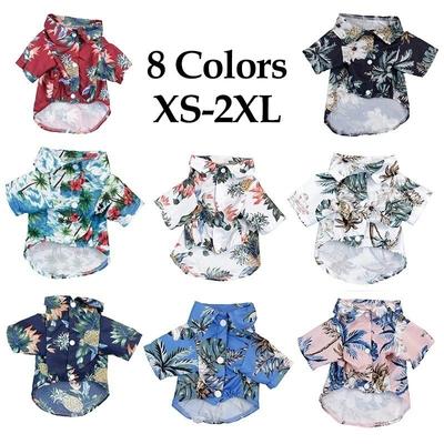 Hundeshirt im Hawaii-Strandstil, Teddy, Französische Bulldogge, Katze, kleines bis mittelgroßes Haustier, Haustierjacke, Sommerkleidung