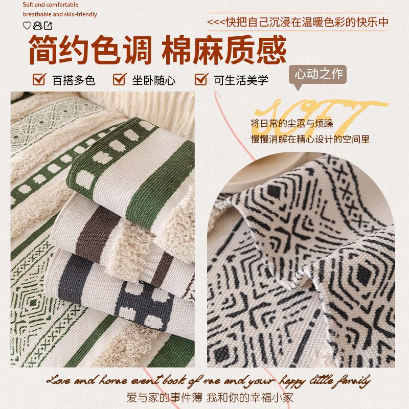 Cotton And Linen Sofa Cushion, Four-Season Universal Non-Slip Seat Cushion, Bohemian Wind B & B, Thickened Linen Sofa Cover Cover Cloth