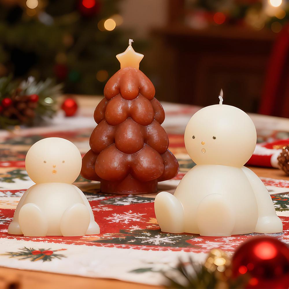 DIY Christmas Tree & Snowman Candle Silicone Mold for Aromatherapy and Decorations