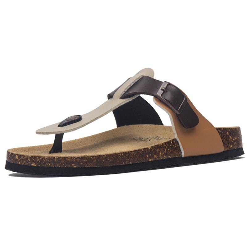 Mode Prägnant Gemischtfarbig Zehensteg Kork Sandalen Damen Schnalle Band Keilabsatz Flipflops Schuhe Frau Rutschfest Strand Gladiator Sandalen 2025