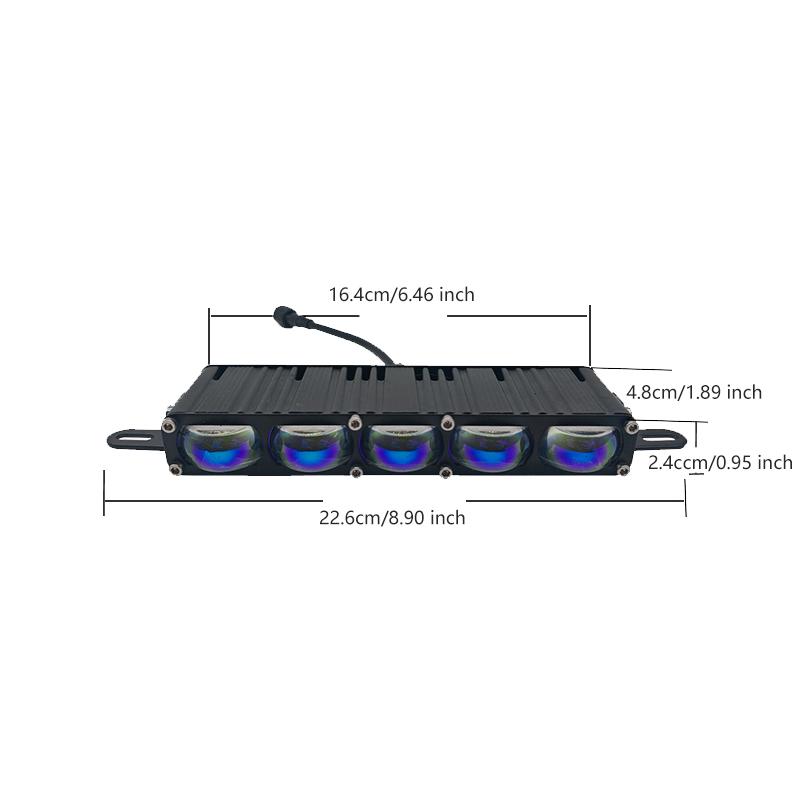 5 LED Car Grill Driving Lights Projector Fog Lamp for Truck Offroad UTV ATV Motorcycle Universal LED Bar Hi-Lo Beam White Yellow