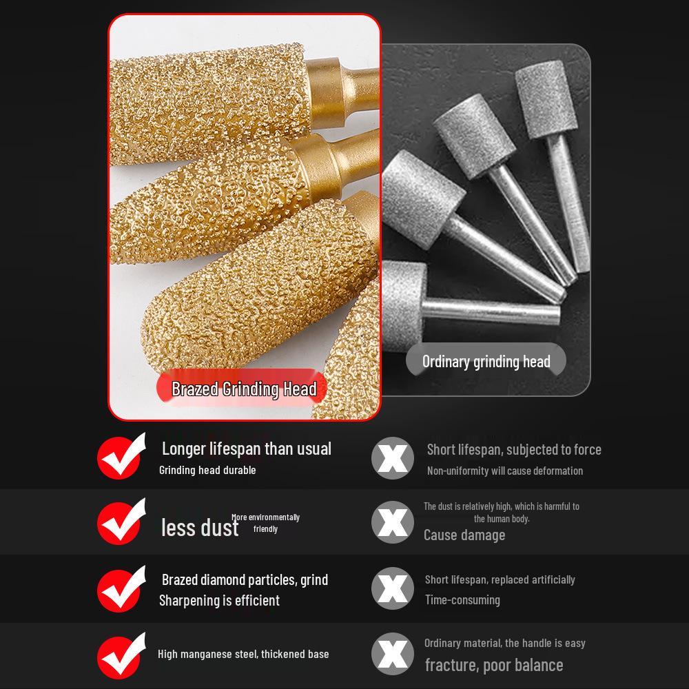 Diamond Alloy Grinding and Polishing Head for Woodworking, Tile, and Stone Carving