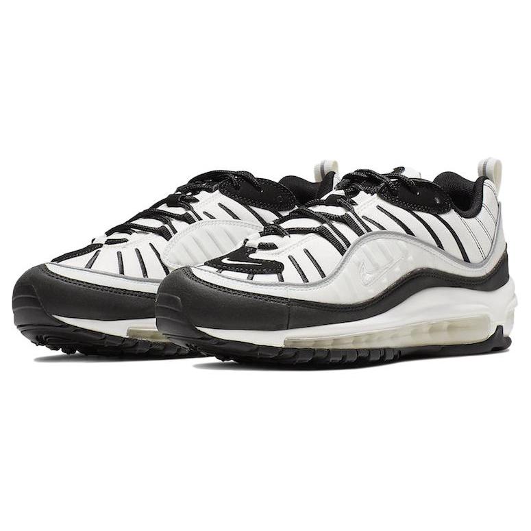 New Nike Air Max 98 Anti Slip Wear Resistant Low Top Casual Shoes Unisex Black White AH6799-113