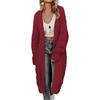 Womens Oversized Knit Cardigan Sweater Long Sleeve V-Neck Loose Fit Chunky Cable Winter Coat