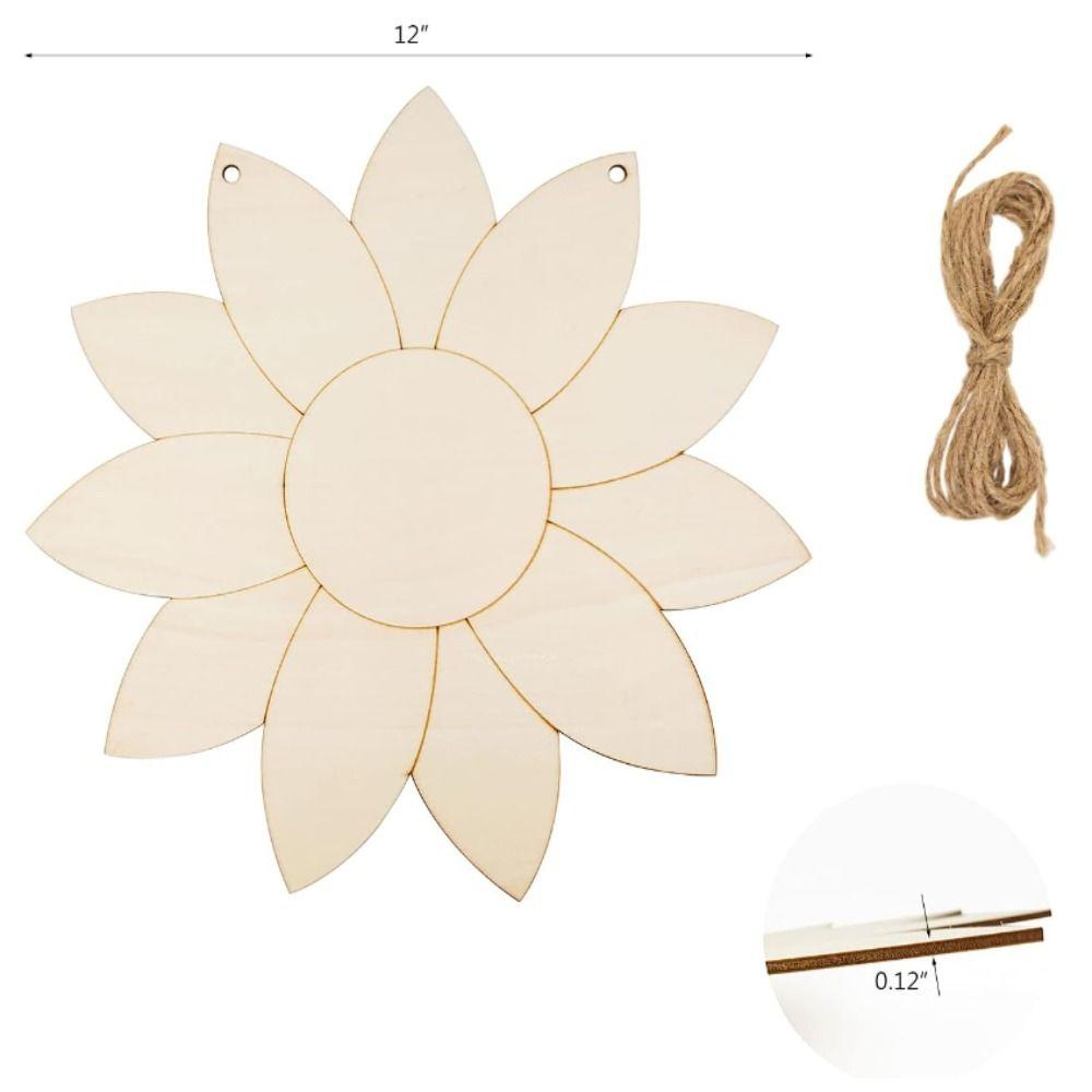 

5шт Неокрашенные вырезы Незаконченные деревянные таблички Подсолнечник Приветственные таблички Дверная вешалка