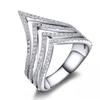 925 Sterling Silver Special Party Rings For Women Stackable Gradient Sharp Arrow Micro Pave Crystal Cz Accessories Jewelry