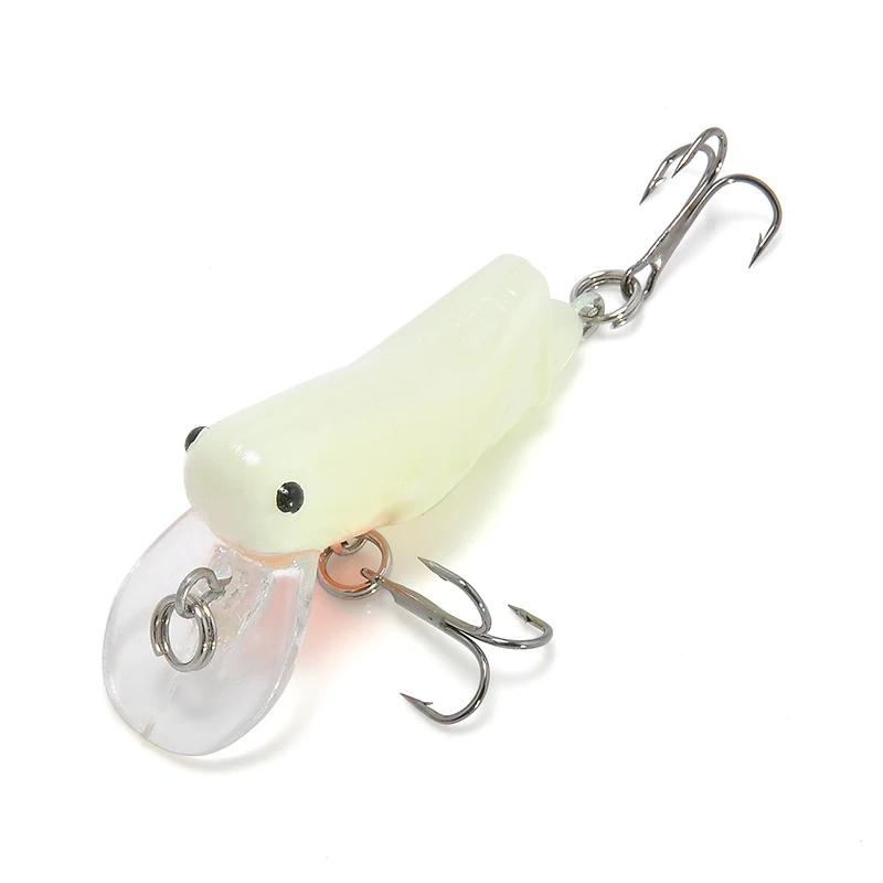 1Pc 4.5cm Double Hook Grasshopper Insect Shape Fishing Lures Hard Fake Bait Realistic Insect Baits Wholesale