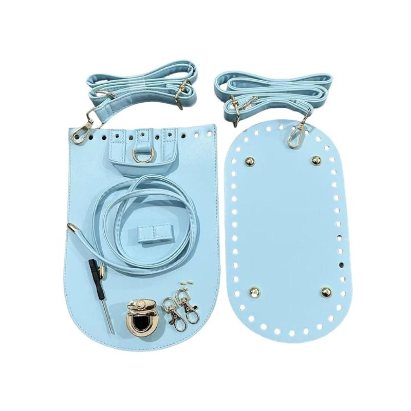 Crochet Bag Making Kit With PU Leather Backpack Bottom Base Flip Cover Adjustable Strap And Lock Buckle For DIY Projects
