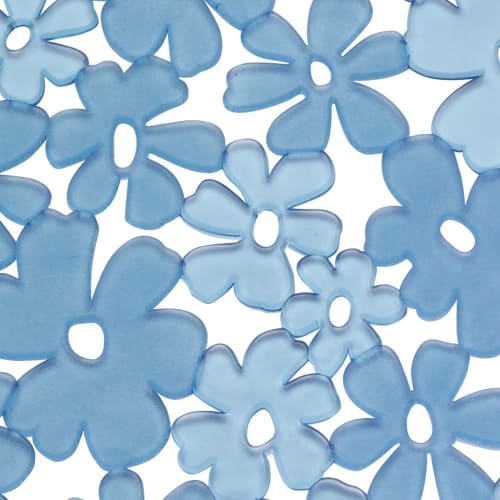 Interdesign Sink Mat, Floral Pattern, Blue, Large, 60961EJ