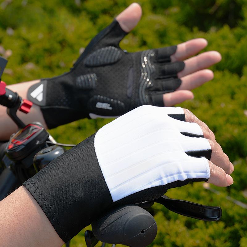 Sommer-Fahrradhandschuhe Halbfinger Herren und Damen Atmungsaktiv Stoßdämpfend Verschleißfest Fahrrad Fitness Outdoor-Sport Handschuhe