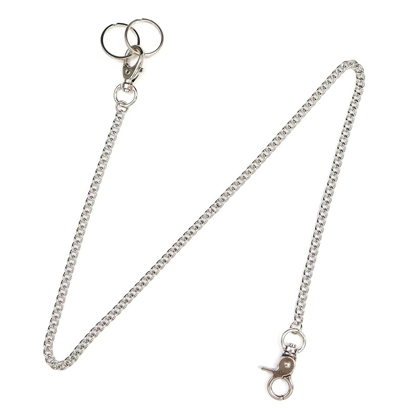 

[Glitter Punpun Maru] wallet chain Silver [69cm] wallet chain belt key ring Fashionable key ring eggplant STP-025