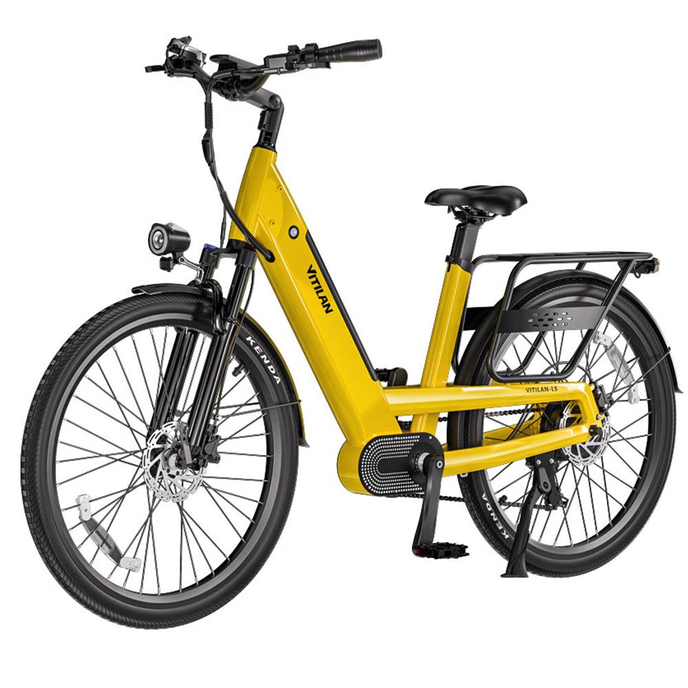 Electric Bicycle Vitilan 26" 500W Motor City Ebike 48V 15AH Max Range 90Km Load 150Kg APP Connection 7 Speed L5