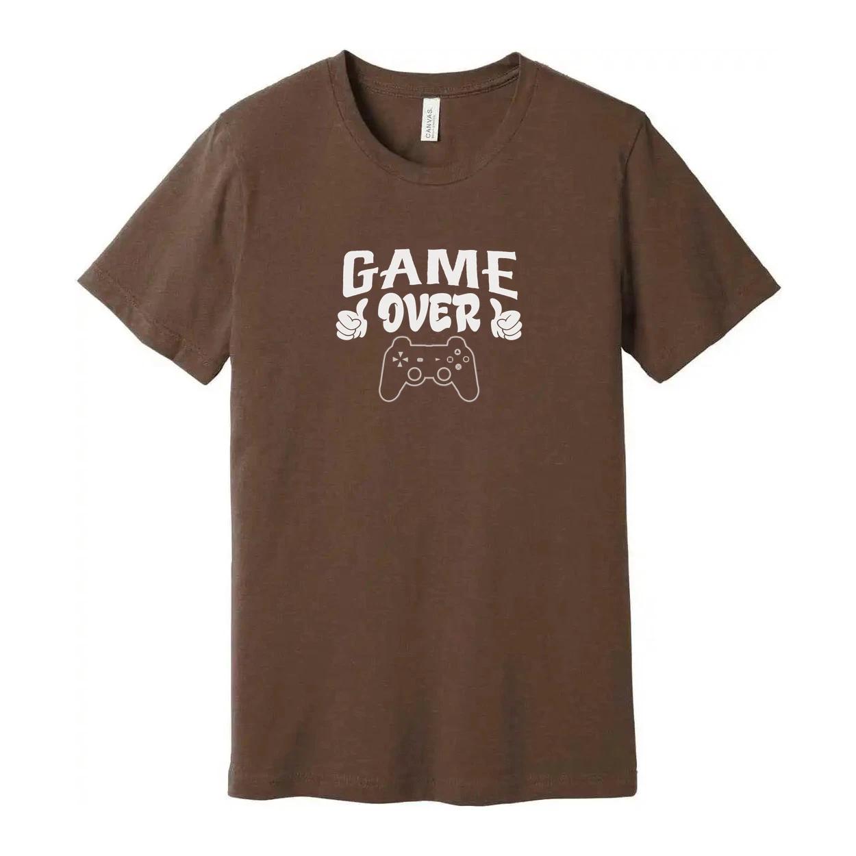 

Game Over Graphic Unisex Gaming T Shirt With Controller Illustration For Gamers XL