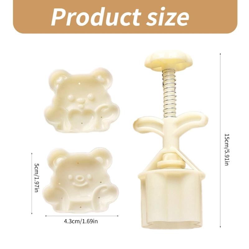 Green Bean Cake Molds Baking Molds Dessert Shaping Tool Bear Shape Stamping Molds Dessert Press Tool ABS Texture