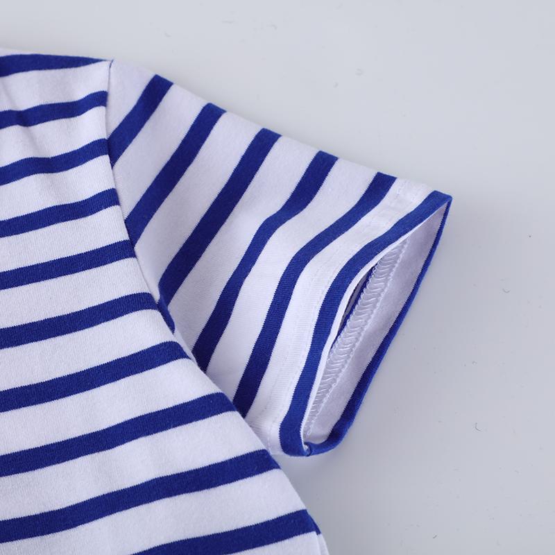 Little Maven Tops Children's Clothing Cartoon Excavator Kids Clothes 2026 Summer Baby Boys Short Sleeve Striped  T Shirts Cotton