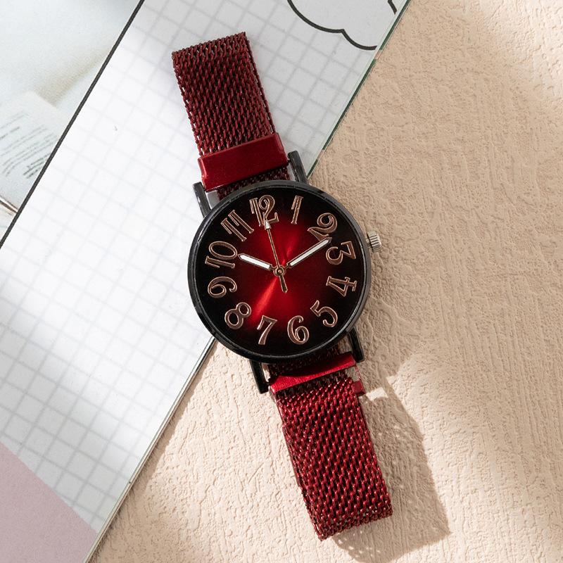 Digital Fashion Student Ladies Watch Women's Watch Magnet Strap Quartz Watch