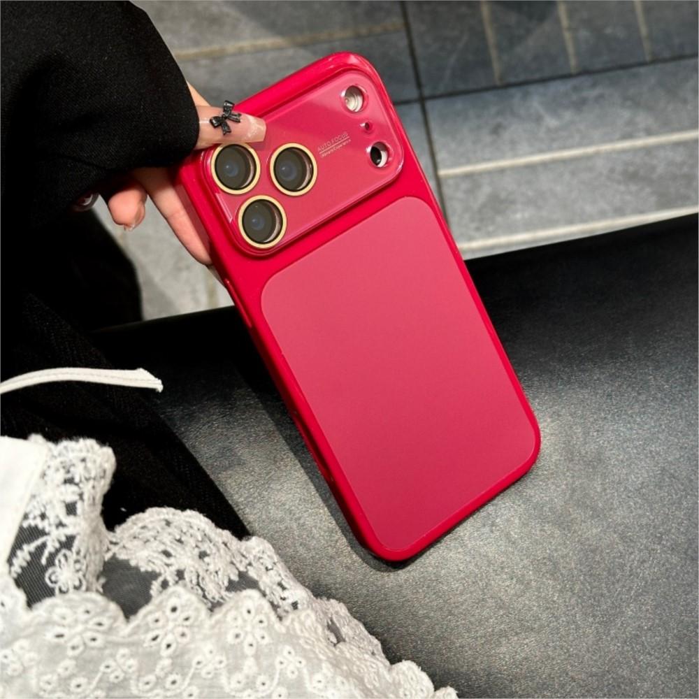 AG Matte Crystal Large Window Glass Case For iPhone 17 16 15 14 13 Pro Max Plus Shockproof Plating Glossy Bright Armor Cover