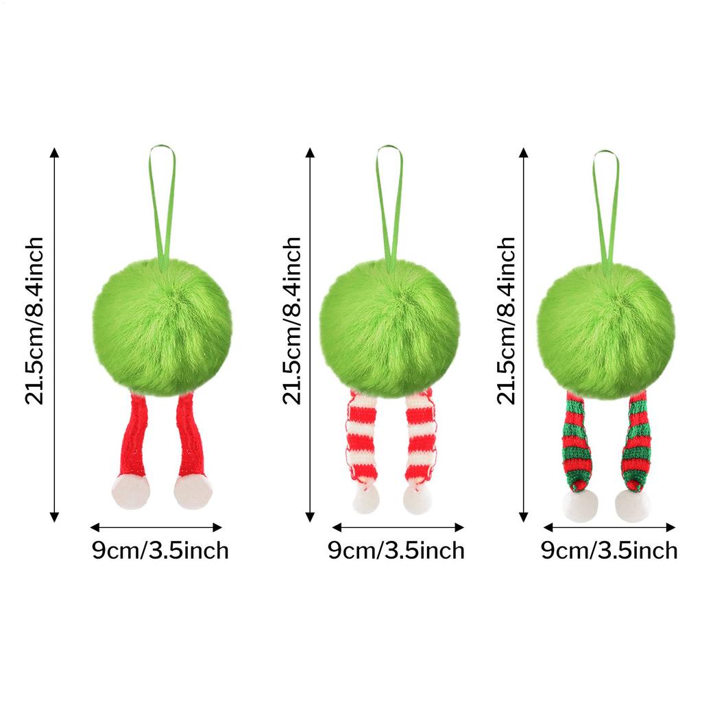 Christmas Ornaments Ball Home Indoor Plush Ornament Decor Weather-Resistant Soft 2.4 Inch Ball For Garden Stair Fireplace