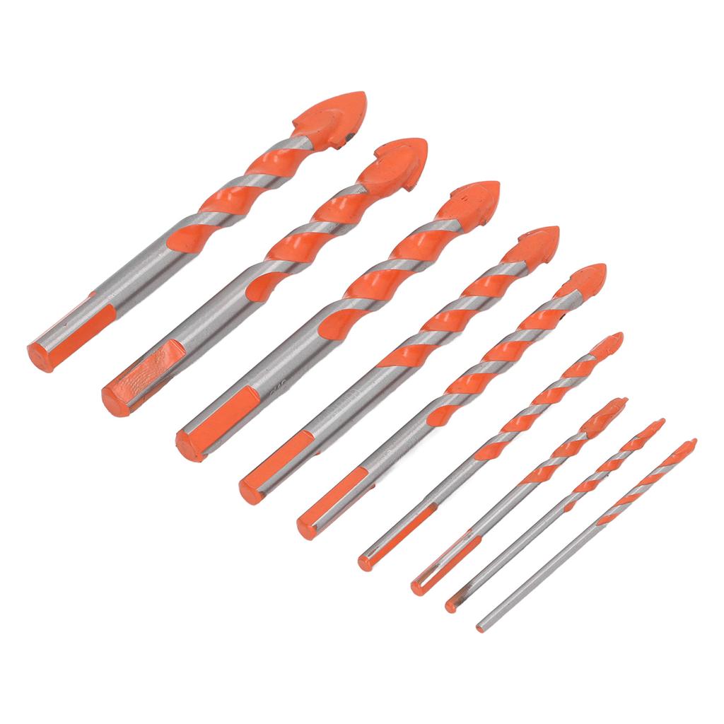 9Pcs Masonry Drill Bits Set Cemented Carbide Industrial Strength Carbide Tip for Wood Ceramic Tile