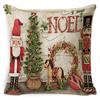 Pillow Cushion Cover Linen Santa Claus Pillow Cover Linen Material
