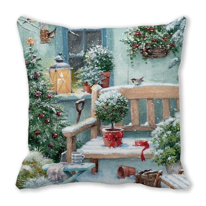 Christmas Themed Pillowcases Car Accessories Office Santa Claus Living Room Sofa Home Pillowcases