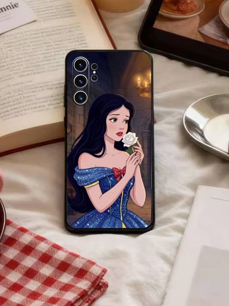 T-Rapunzel Princess Phone Case For Samsung S26,S25,S24,S23,S22,S30,S21,Ultra,Plus,FE 5G Black Soft Cover