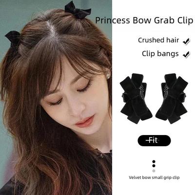 Wang Xinling Haarspange mit Samtschleife – Haar-Accessoire im Prinzessinnen-Stil für Herbst/Winter
