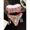 Sexy Blumenprint Quaste Rüschen Bikini Damen Bademode Damen Badeanzug Zweiteiliges Bikini-Set Badesachen Badeanzug Schwimm