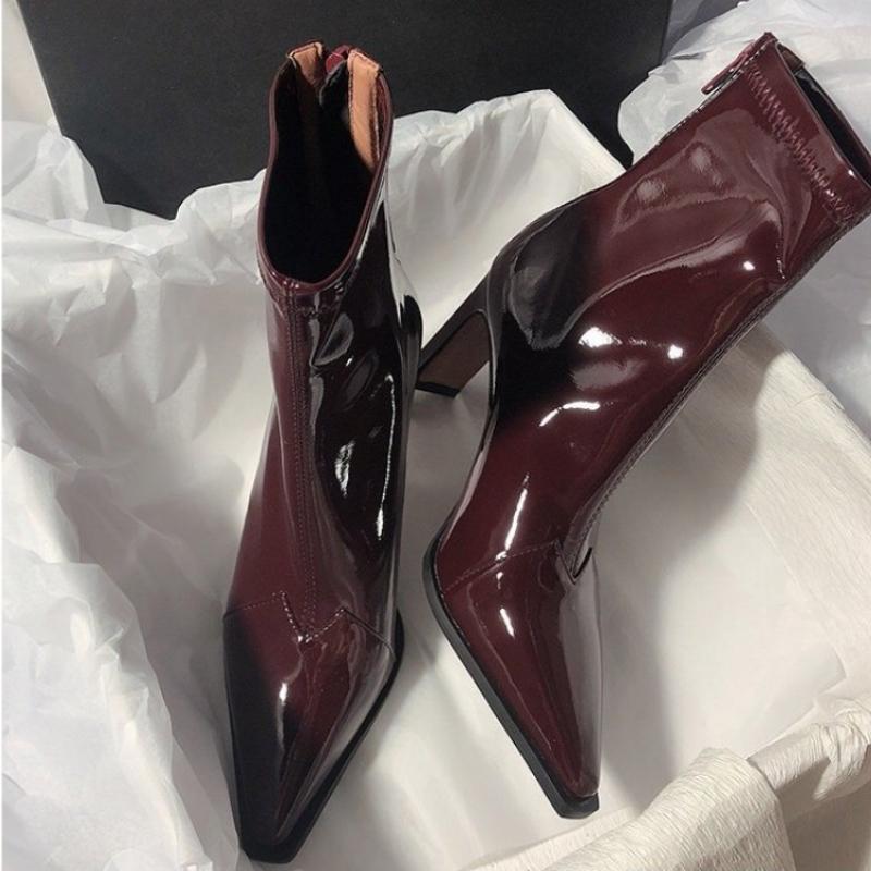 Fashion Sexy Women High Heels Ankle Boots Fashion Chunky Shoes Dress Party Elegant 2025 Winter Fashion Boots New Brand Pumps Botas Mujer