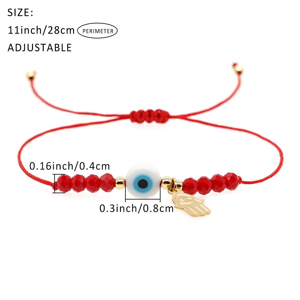 New Cross border European and American Glass Eyes, Crystal Beads, Palm Hanging Tag, Beaded Layered Bracelet, Female