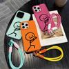Wacky Stickman Strap Rope Phone Case For iPhone 17 16 15 14 13 12 Pro Max 16 15 14 Plus 17 16 15 Pro 17Air Silicone Matte Cover