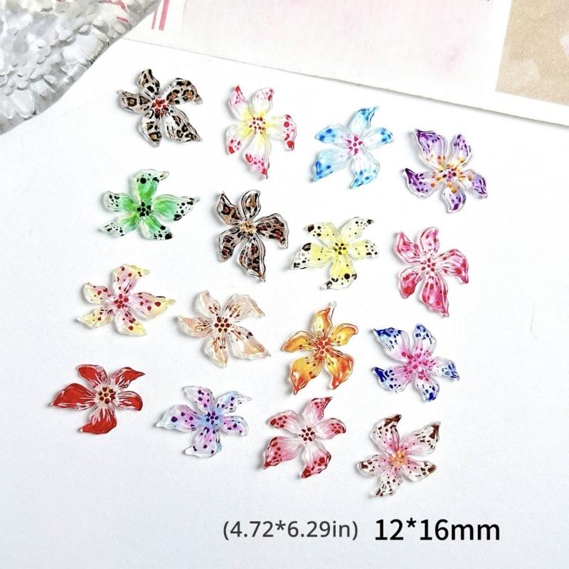 20 Stück Bunte Blumen Nagelanhänger 3D Hibiskus Blumenharz Nageldekoration für Damen Nagelzubehör und Kunst