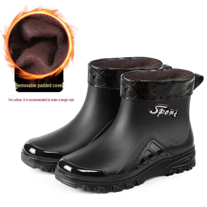 2023 Winter Sale: Men's Short Tube Waterproof Rubber Rain Boots - All-Season Fashionable Flat Design