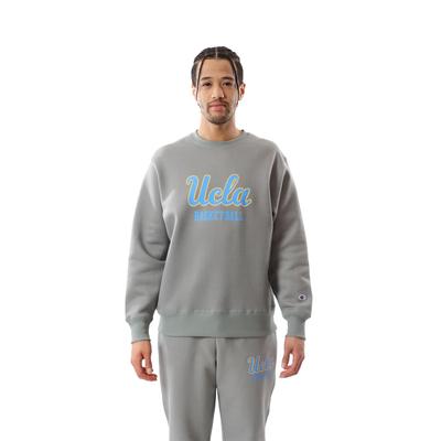 Long Sleeve Round Neck Stretch Thermal Graphic Print UCLA Crew Neck Sweatshirt Basketball Oxford Gray L [Champion] T-shirt C3-YB061 Men's
