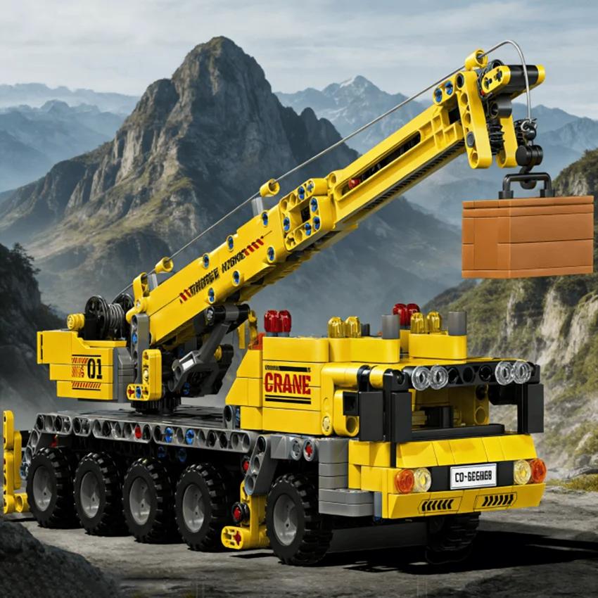 Compatible MOC Sets Technology Series Building Blocks City Mobile Construction Crane Toys Assembling Gift
