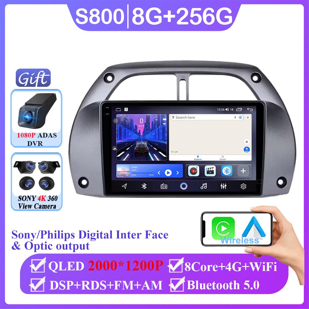 12+256G Android 14 For Toyota RAV4 Rav 4 2001-2006 Auto Radio Head Unit Carplay Multimedia Video Player Navigation No 2din DVD