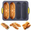 1pc 4-Wave Baguette Baking Tray Mold | Silicone Hot Dog and Hamburger Toast Baking Tool, Suitable for Homemade